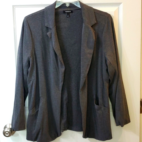 torrid Jackets & Blazers - Torrid Gray Knit Blazer Size 1 NWOT